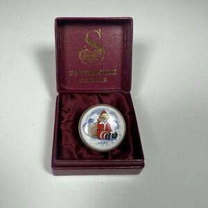 Staffordshire Enamel’s England Christmas Teddy Presents Trinket Pill Box